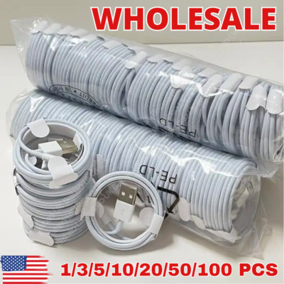 Bulk Lot USB Fast Charger Cable For iPhone 14 13 12 11 Pro 8 7 SE Charging Cord