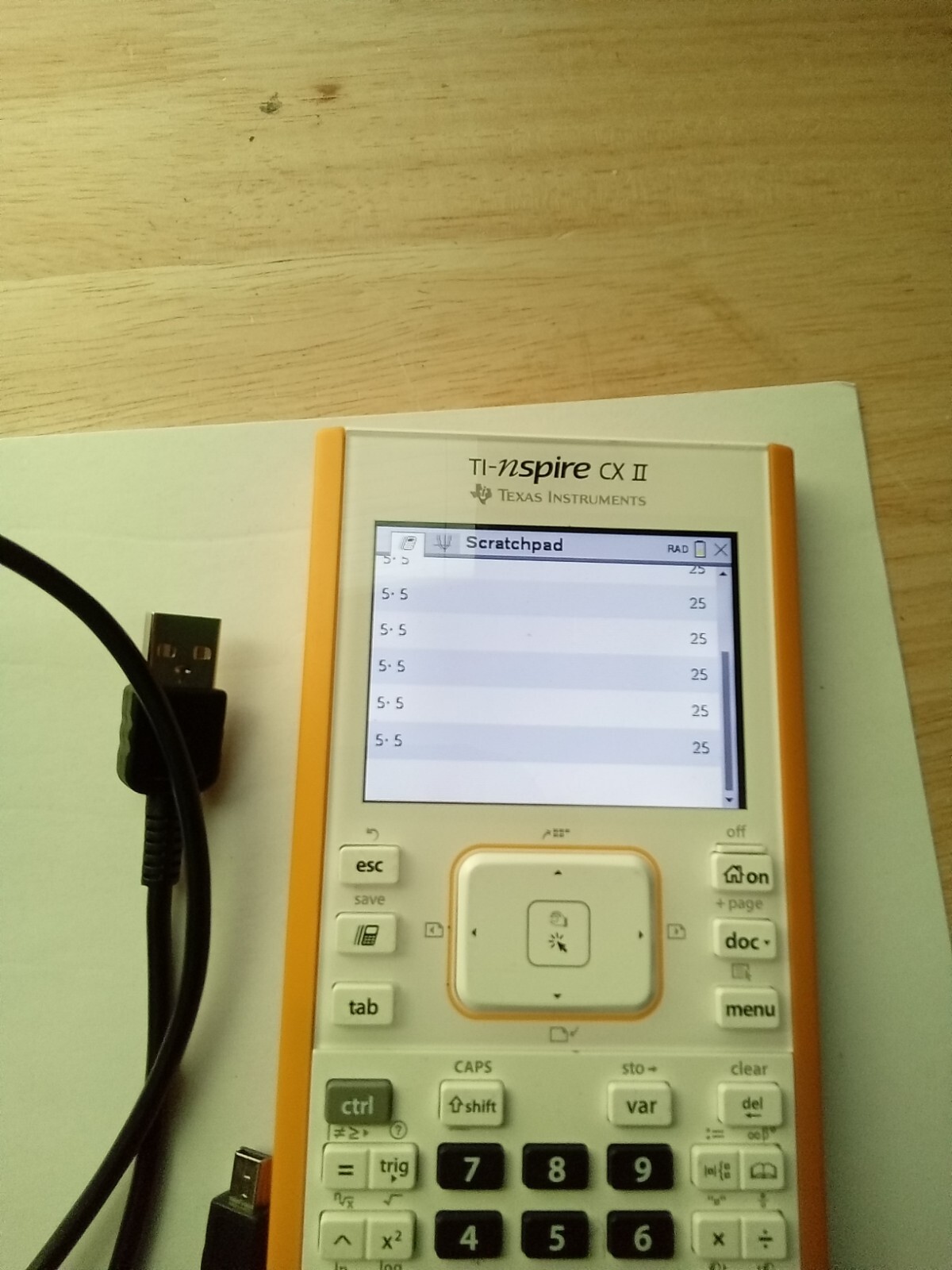 Texas Instruments TI Nspire CX II Graphing Calculator with charger USB ...