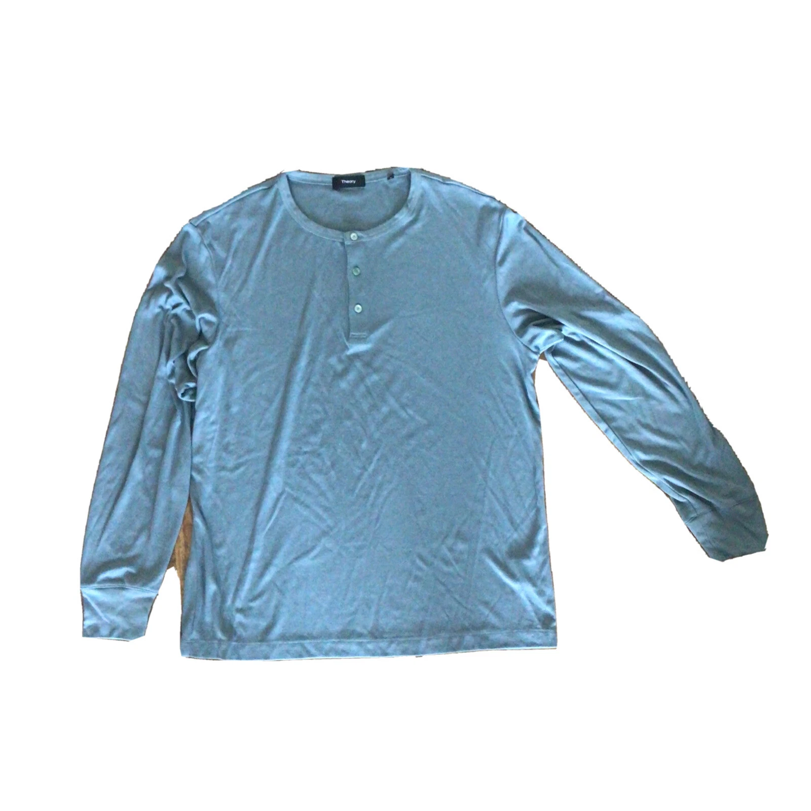 Tahari Mens Henley Pullover Crew Neck Long Sleeve Shirt L