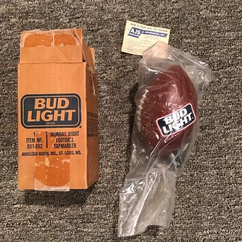 VINTAGE BUD LIGHT BEER FOOTBALL Draft Beer Tap Handle 5.5" NFL - 第 1/2 張圖片