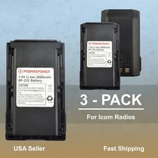 3-Pack 2000mAh Li-ion Battery for BP-230, BP-232N Icom Radios IC-A14S, IC-F3011