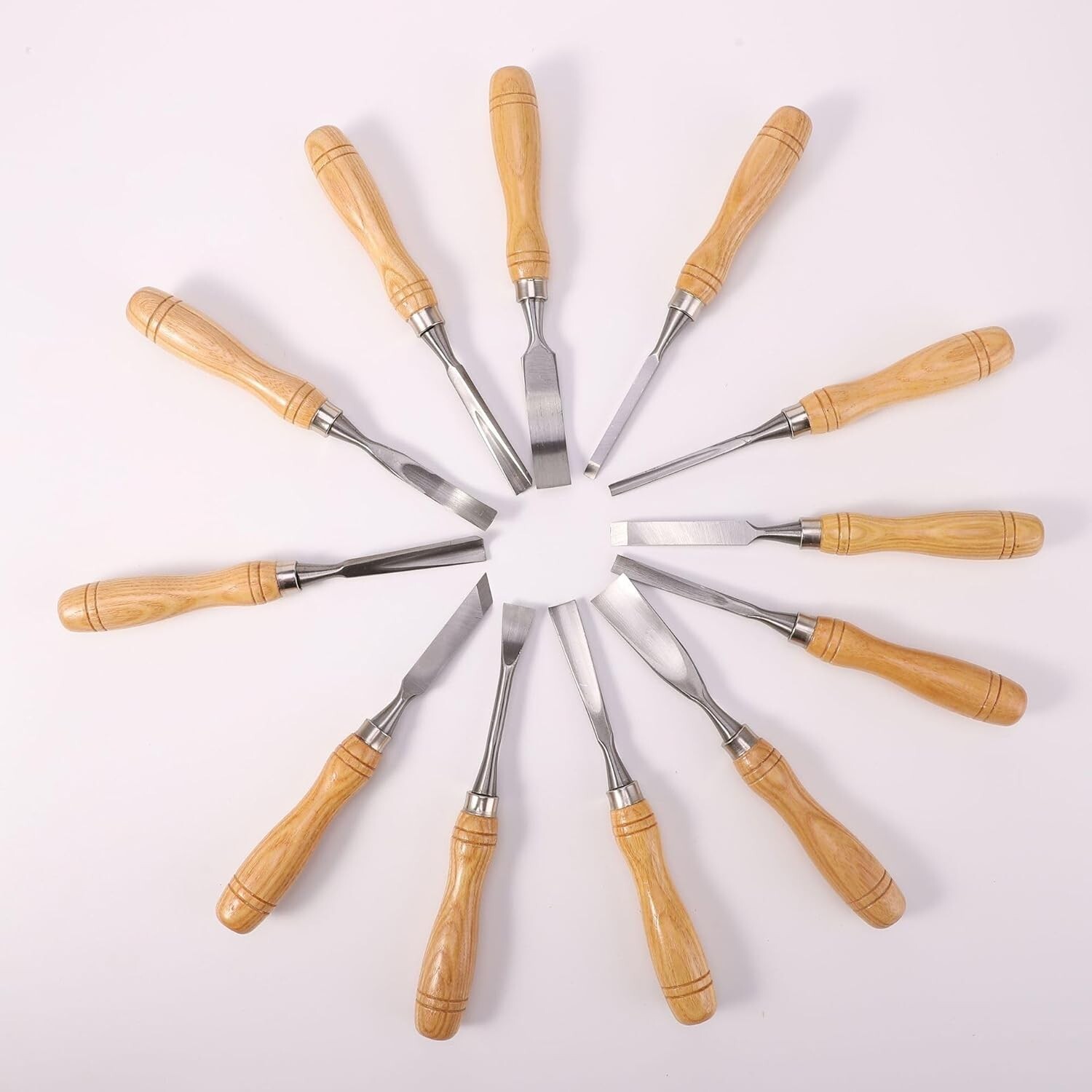 12-Pieces Woodworking Wood Chisel Carving Tool Set with Wooden Box - USA