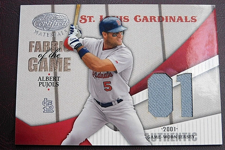1/20 2004 Hoja ALBERT PUJOLS Juego Usado 2001 Año Novato Juego Usado TARJETA JERSEY Foto 2 de 4