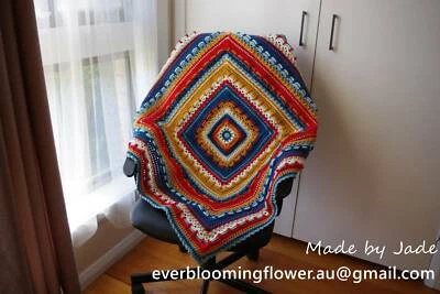 Crochet Blanket Classic Vintage Square Blanket Office Knee - 