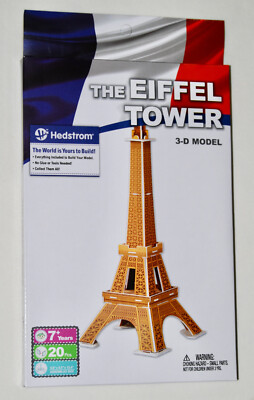 NIB Hedstrom Monuments 3-D Model Kit Ages 7+ Eiffel Tower 20pc