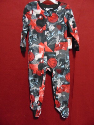 Sports Themed Micro Footed Size 3T Fleece P.J.'s Super Soft and Comfy NEW TAGS!