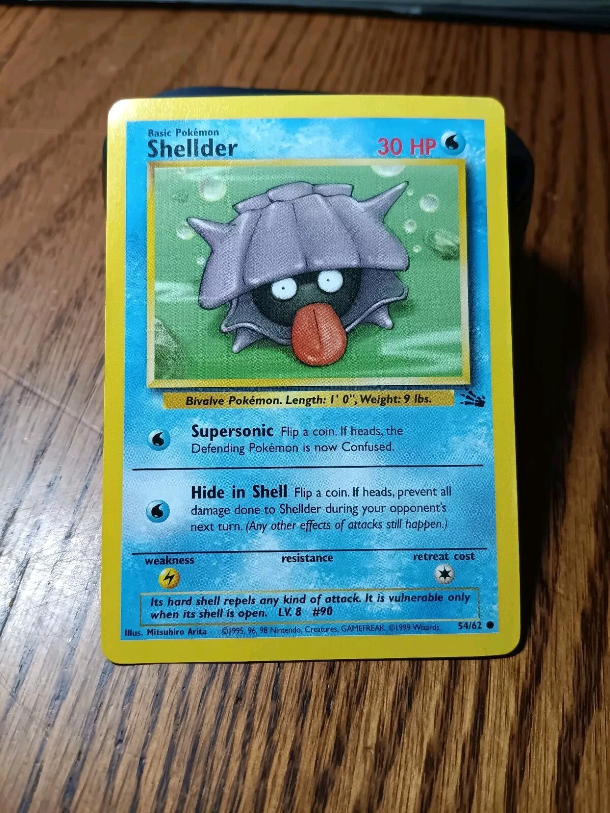 Pokémon TCG Shellder Fossil 54/62 Regular Unlimited Common WoTC NM Vintage
