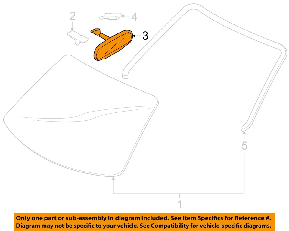 Used Front Center Interior Rear View Mirror fits: 2004 Mazda 3 w/o rain sensor F Foto 3 de 4
