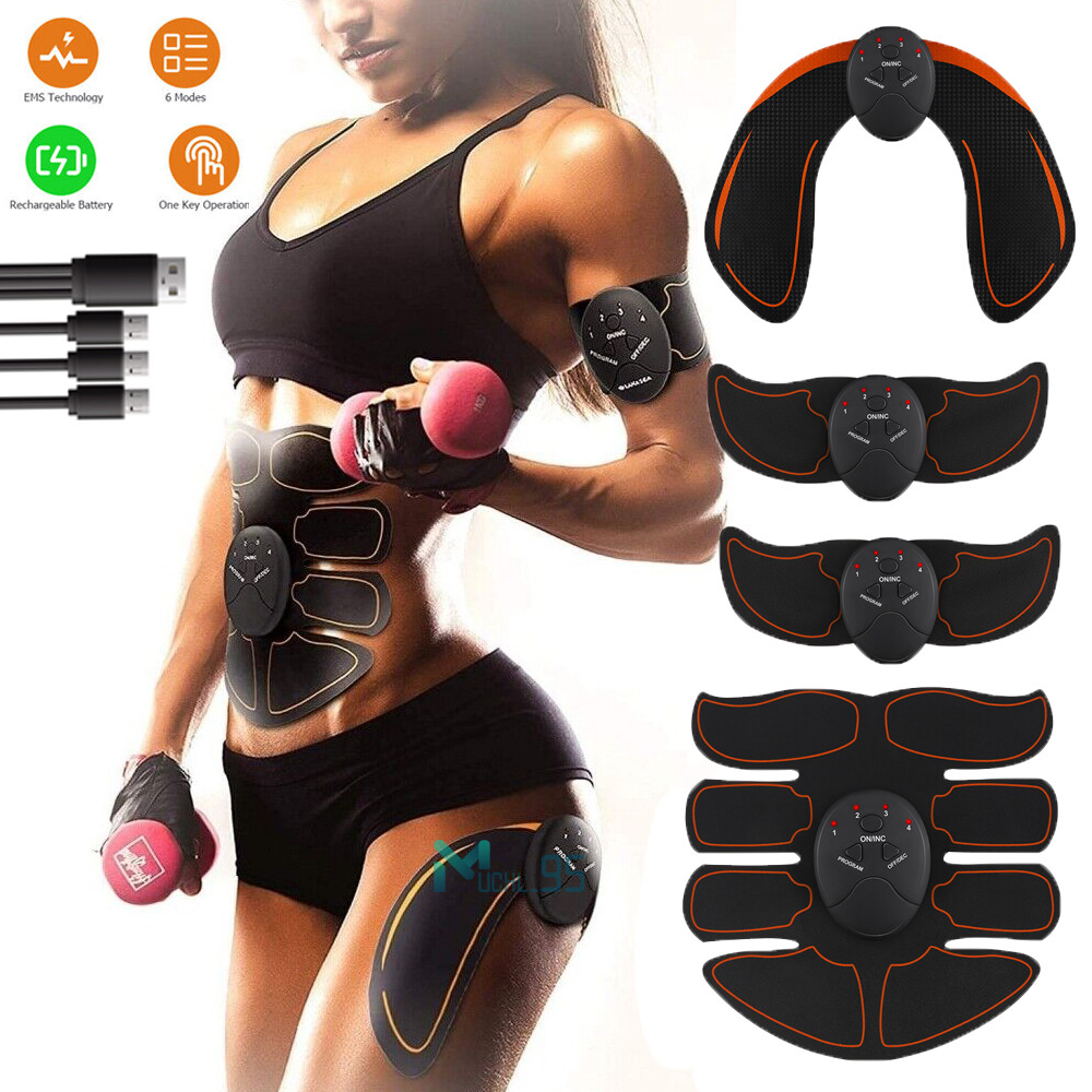 4PCS/Set Muscle Stimulator EMS Ab Trainer Tens Unit Stimulater Abs Massager Belt