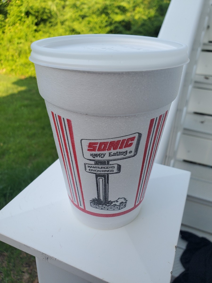80年代 90年代 ソニックドライブイン pvc Vtg Styofoam 1980s 14 oz Cup Sonic Drive In Happy Eating Drinking