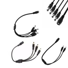 DC 1 Female to 2/3/4/5/6/8 Male Power Splitter Cable Cord for CCTV Camera System