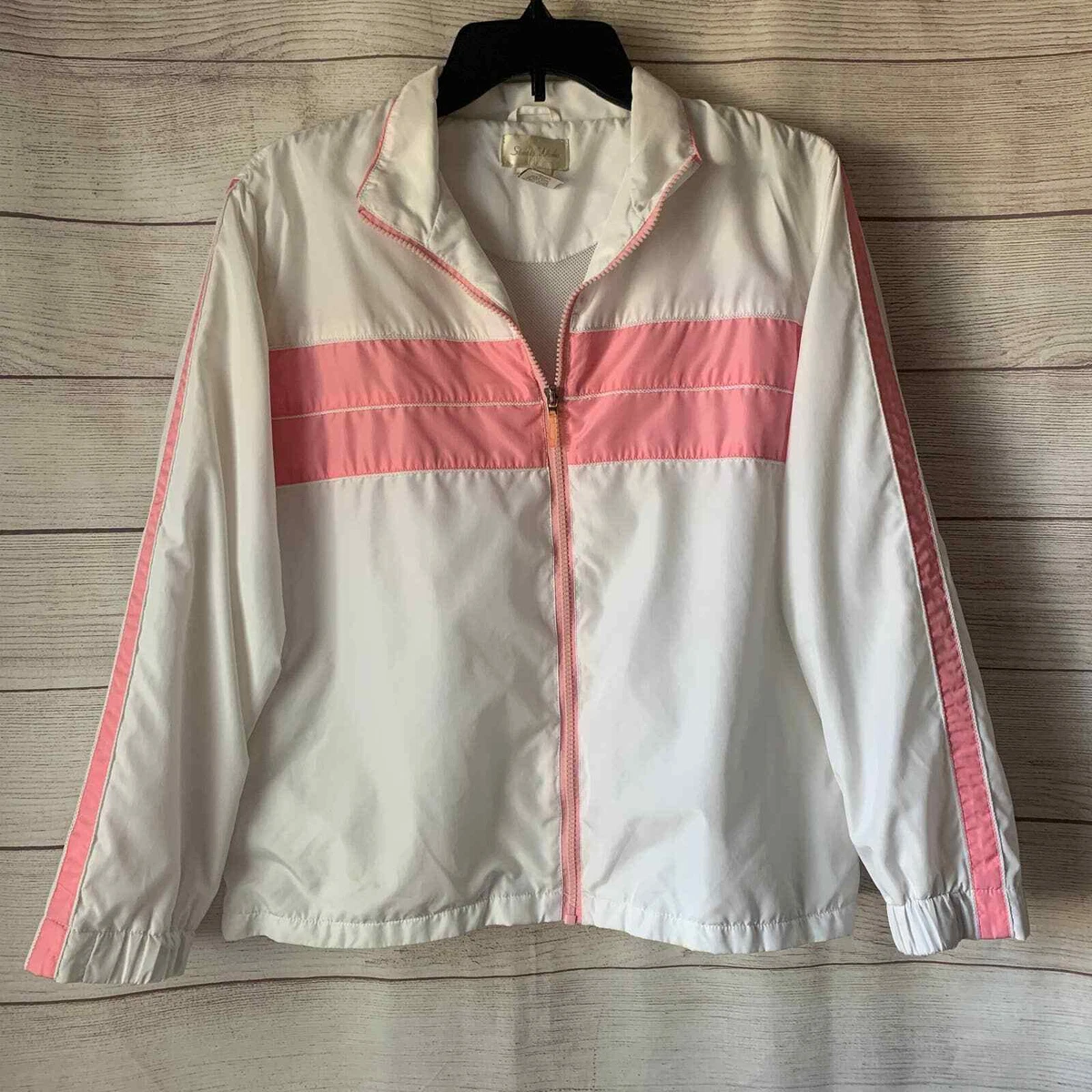 White and store pink windbreaker