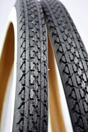 26" x 2.125 BEACH CRUISER BICYCLE DIAMOND TIRE WHITE WALL REPLACEMENT BUNDLE SET - Picture 3 of 4