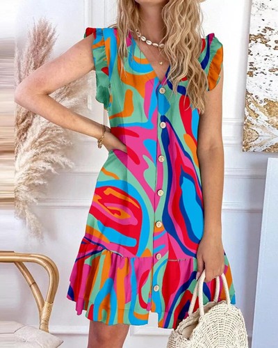 Vestido Mujer Corto Elegante Suave Colorido Vestido Mini Bohoo 67999 - Imagen 2 de 2