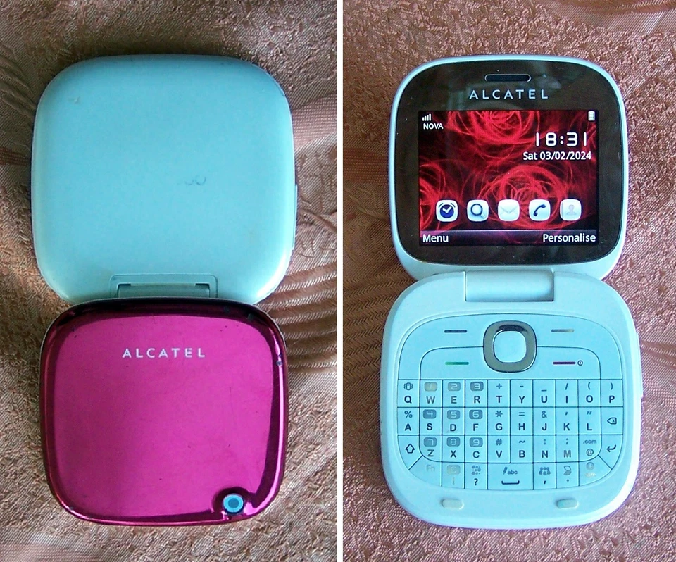 Extrem Rare Alcatel OT-810 Glamour QWERTY Flip Mobile Phone – ΝΟ 808 7280 makeup - Image 3 of 4