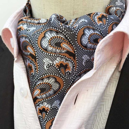 Mens Colorful Checks Paisley Floral Ties Scarves Cravat Ascot Wedding Necktie - Picture 13 of 25