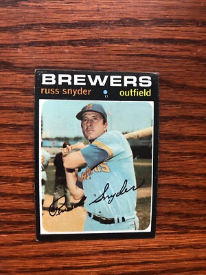 1971 MILWAUKEE BREWERS RUSS SNYDER #653 SHORT PRINT High #