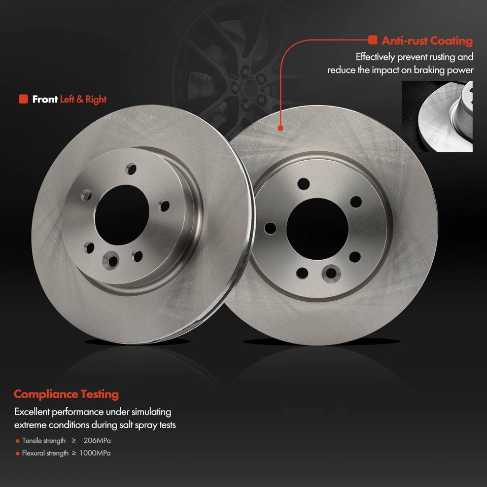 2 piezas rotores de freno de disco delanteros diestros y diestros de 317 mm para Land Rover LR3 2005-2009 V6 4,0 L Foto 2 de 4