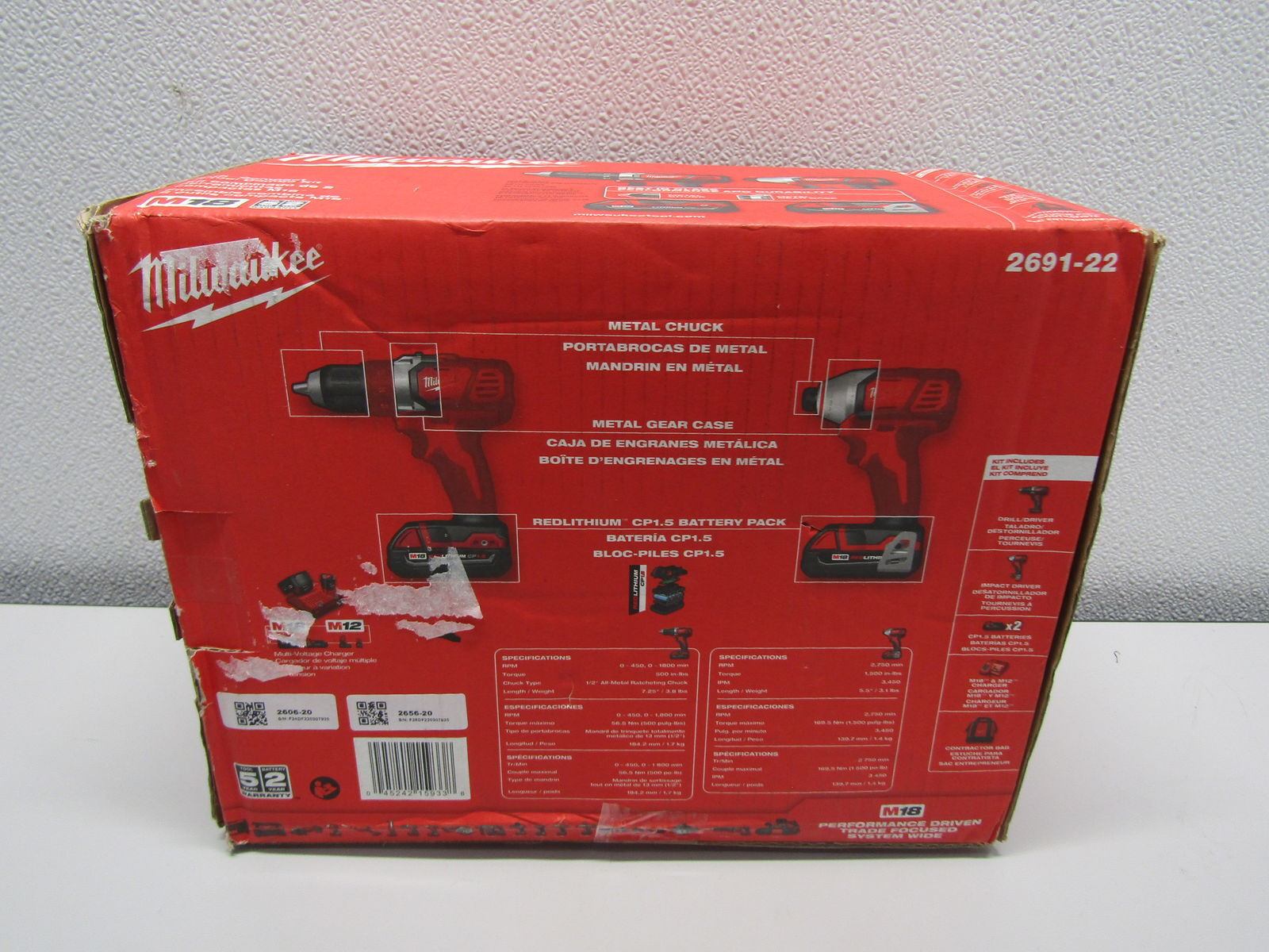 Milwaukee 269122 M18 Cordless Drill Driver And Impact Driver Combo Kit