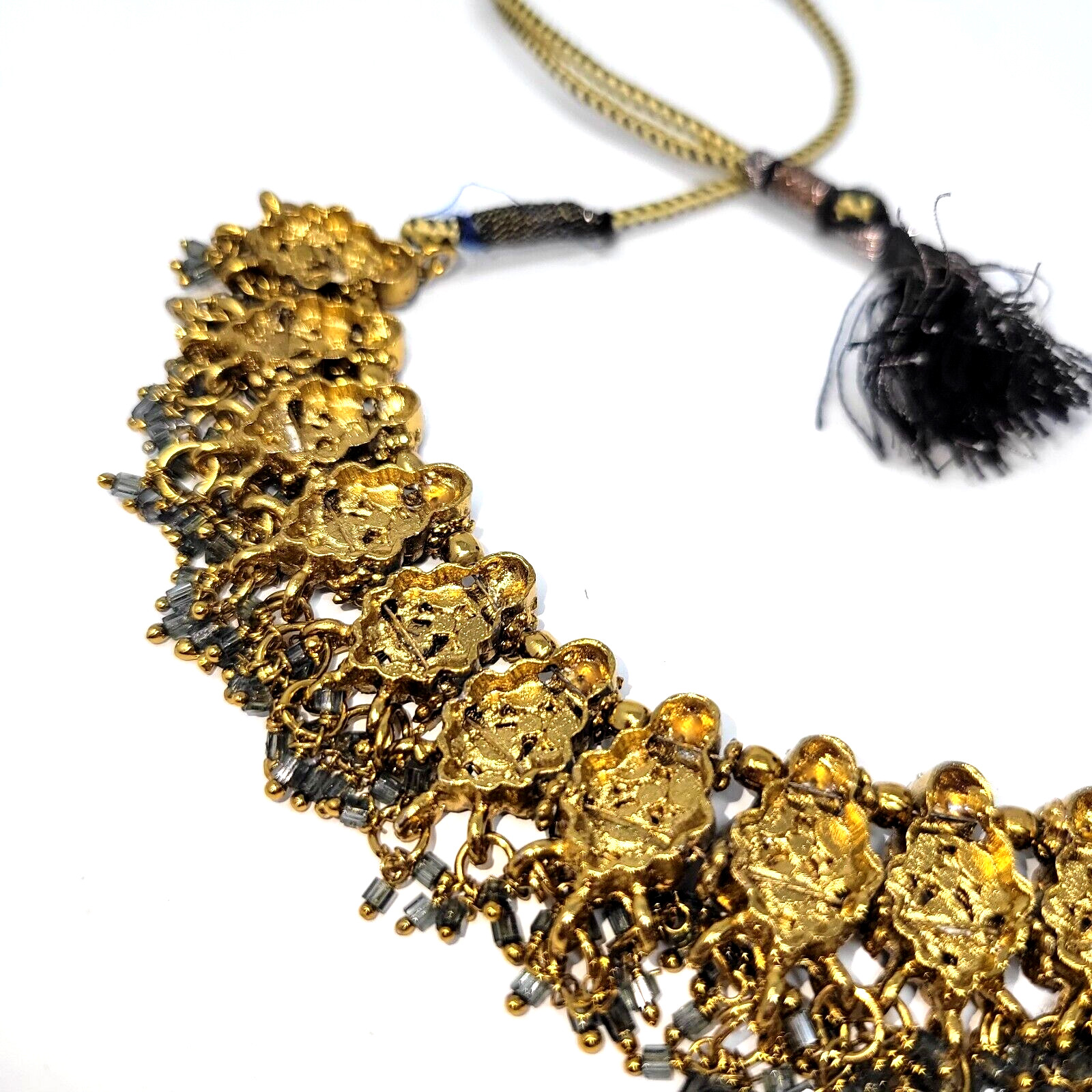 Stunning Blue Rhinestone Statement Boho Style Nec… - image 11