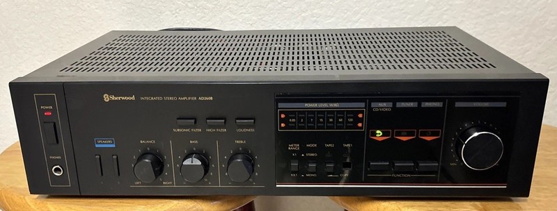 Vintage Sherwood AD260B Integrated Amplifier Home Stereo Auxiliary Tuner Tape
