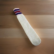Vintage Tube Socks 24  White Royal Blue Red 80's New Acrylic Blend Striped.