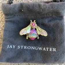 Vintage Jay Strongwater Bumble Bee Brooch (1" long)