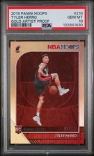 2019-20 PANINI NBA HOOPS TYLER HERRO #210 GOLD ARTIST PROOF Rookie RC PSA 10 /10