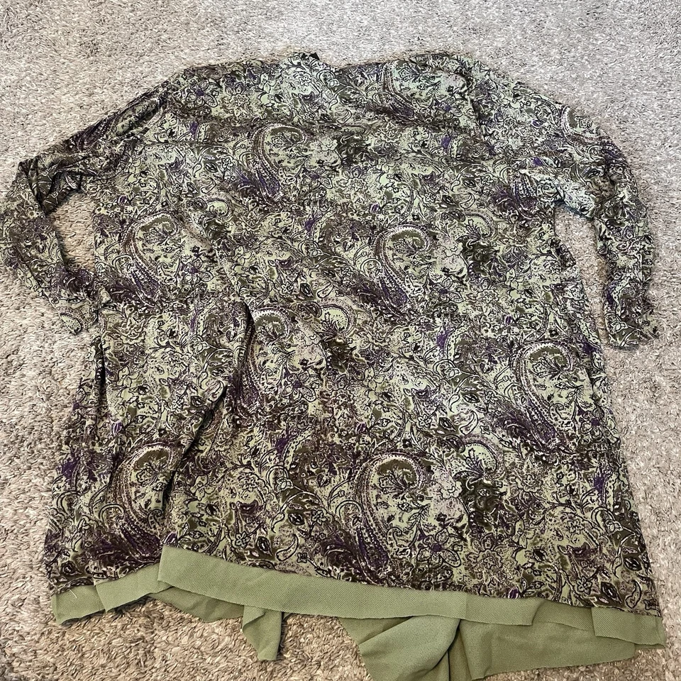 Top Venezia Babydoll Verde Paisley Malla Pañuelo Dobladillo Cabricho Hada Y2K Años 90 22/24 Foto 4 de 4