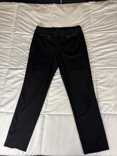 Nine West Womens Black Dress Pants Size 6 Straight Leg Career Work Zip Pocket