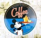 VINTAGE MICKEY MOUSE COFFEE DISNEY BLEND OIL PORCELAIN GASOLINE STATION SIGN