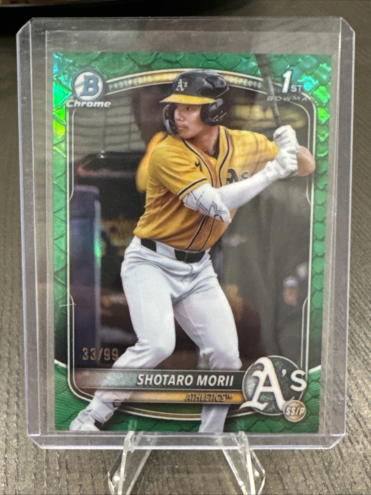 2025 BOWMAN CHROME Shotaro Morii 1ST BOWMAN GREEN REPTILIAN /99