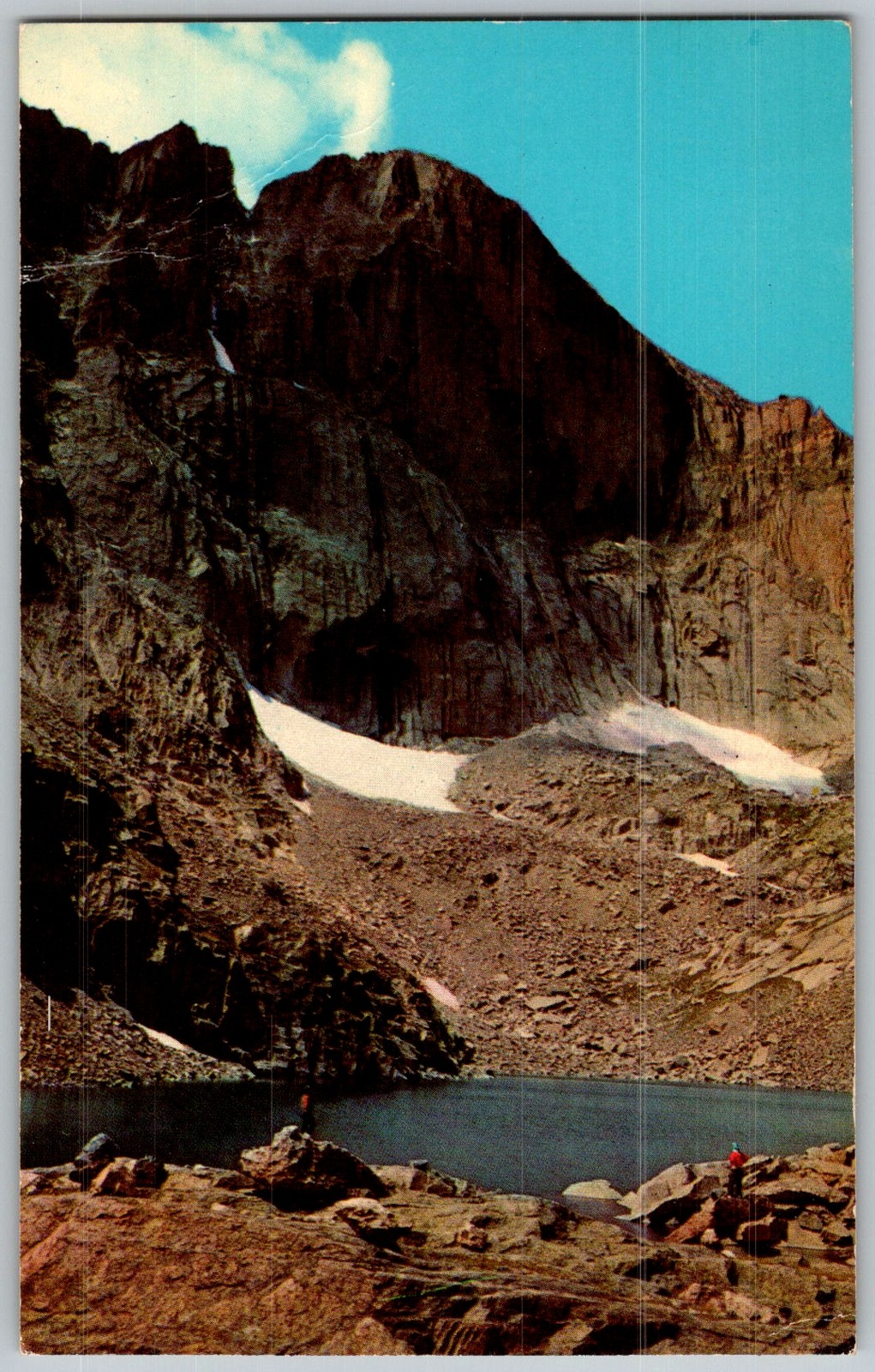 Vtg Postcard East Face Chasm Lake Longs Peak, CO 1950s