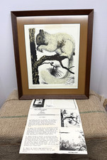 Geoff Mowery Artist Framed Numbered "Anybody Home" Squirrel Tree 241/250
