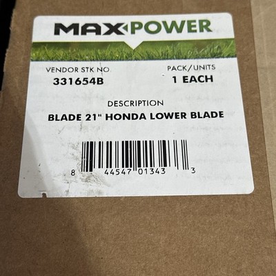 MaxPower 331654B Lower Blade for 21'' Cut Honda Replaces OEM #72511-VE1-020 &