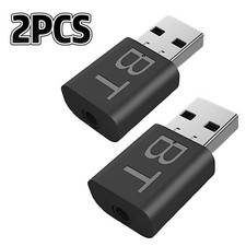 2PCS Bluetooth 5.0 Audio Receiver USB 3.5mm AUX Adapter Car TV PC Speaker