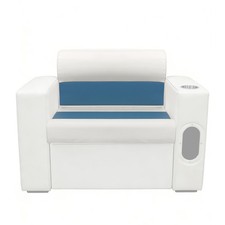28" Pontoon Bench Seat Cushion Set White/Navy/Blue Replace for 8WD95-1B-204