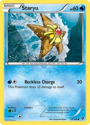 Staryu #33/146 Xy Base Set Common Pokemon TCG LP