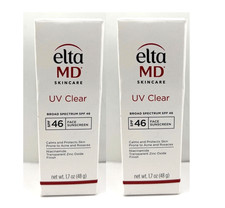 2x Elta MD UV Clear Broad-spectrum Facial Sunscreen SPF46 1.7oz Exp 09/2027 New