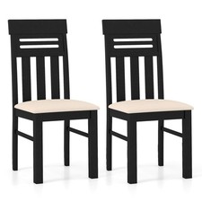 Dining Chairs Set of 2, Faux Linen Fabric Farmhouse Side Chairs for Kitchen