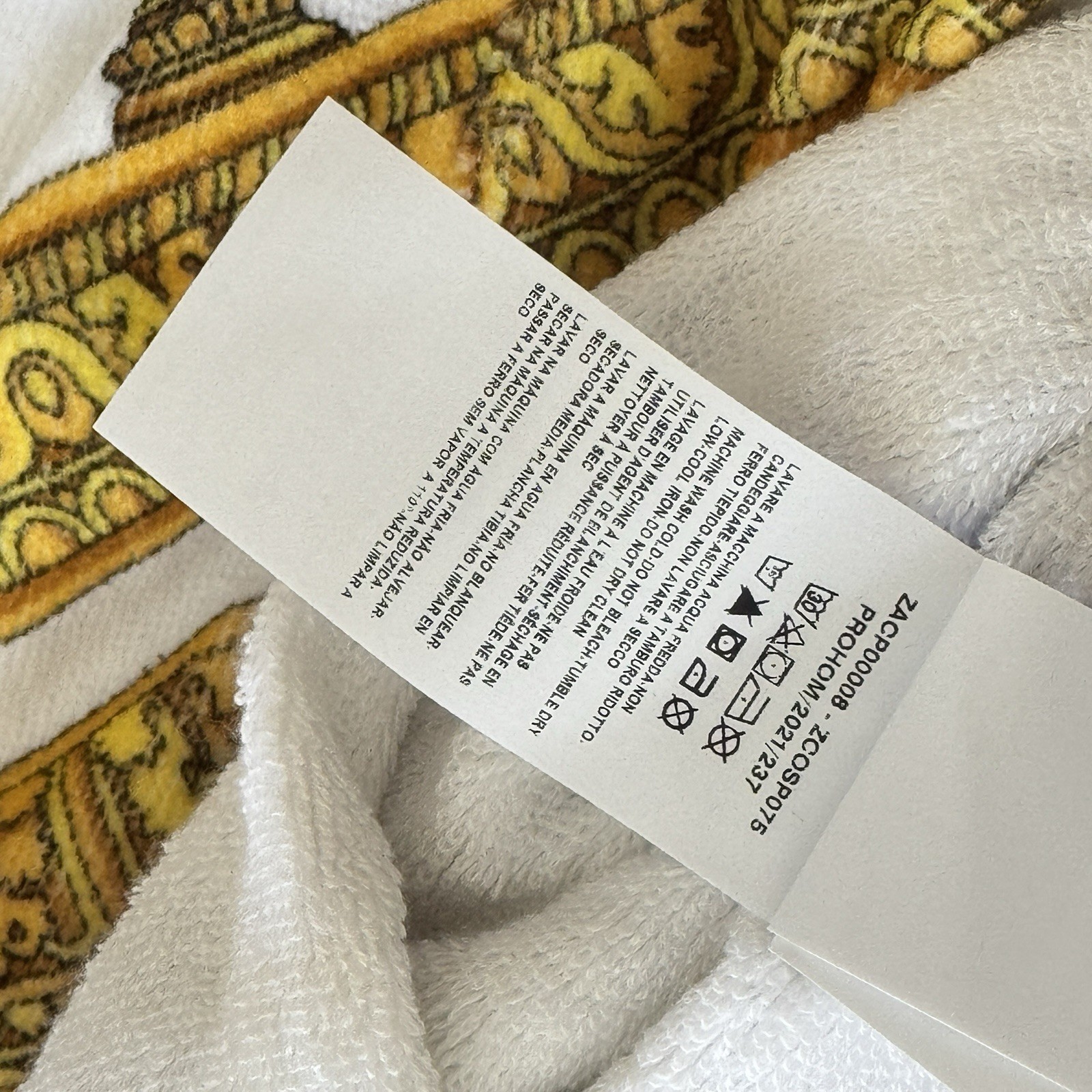 Versace Baroque Medusa Head Unisex Bathrobe - Pink/Gold - Size Medium - BNWT image 8