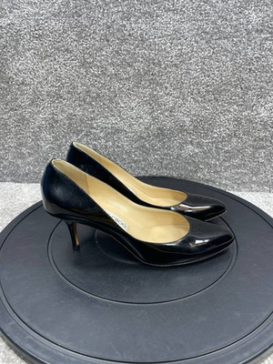 #ad #ad Jimmy Choo Heels Womens Size 36 Eu 5.5 Us Pump Black Leather Stiletto Slip On $67.49