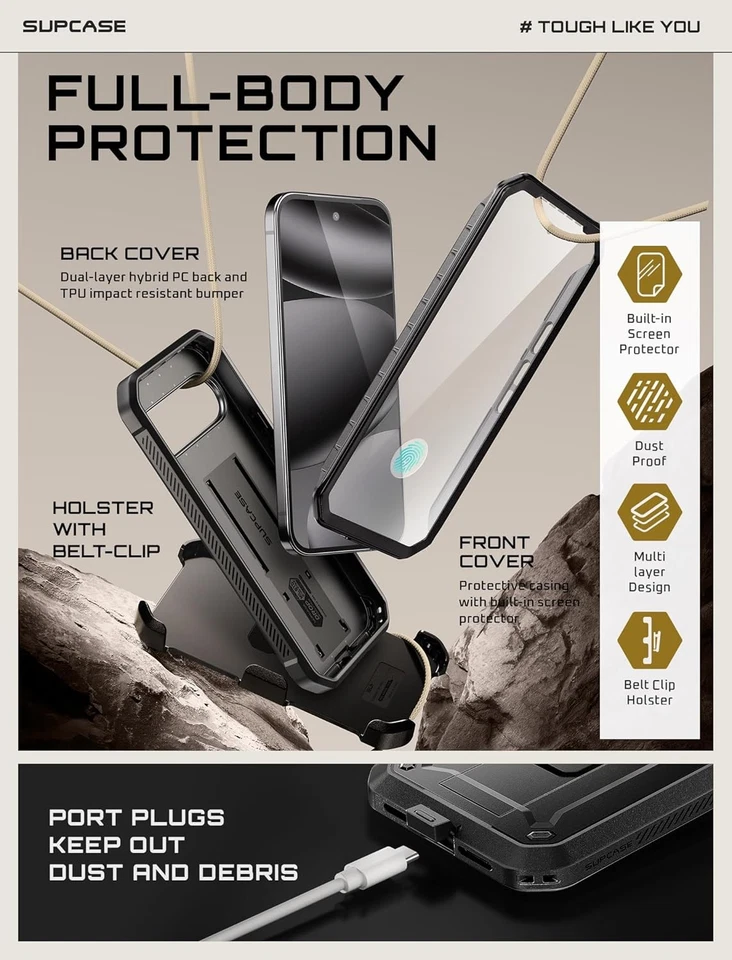 For Google Pixel 10/10 Pro SUPCASE MilitaryGrade Protection Case Full Body Cover - Image 3 of 4