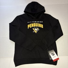 Kids NHL Pittsburgh Penguins Black Hoodie Youth Size Large 14/16 Pocket NWT