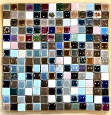 Vintage 1/4” Squares Mosaic Tile Trivet, 6" X 6” MCM Hand Made