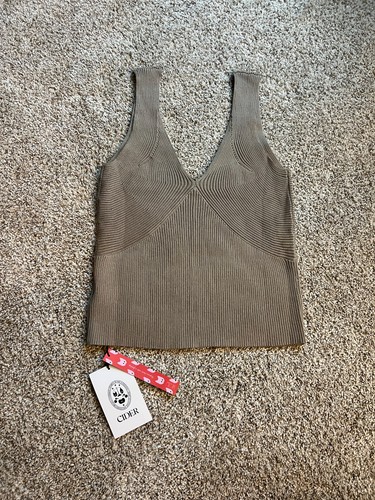 Brand New! Cider Women's Tan/Cream Stylish Tank Top, Size M, Tags Attached