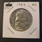 1952 Franklin Silver Half Dollar In About Uncirculated Condition