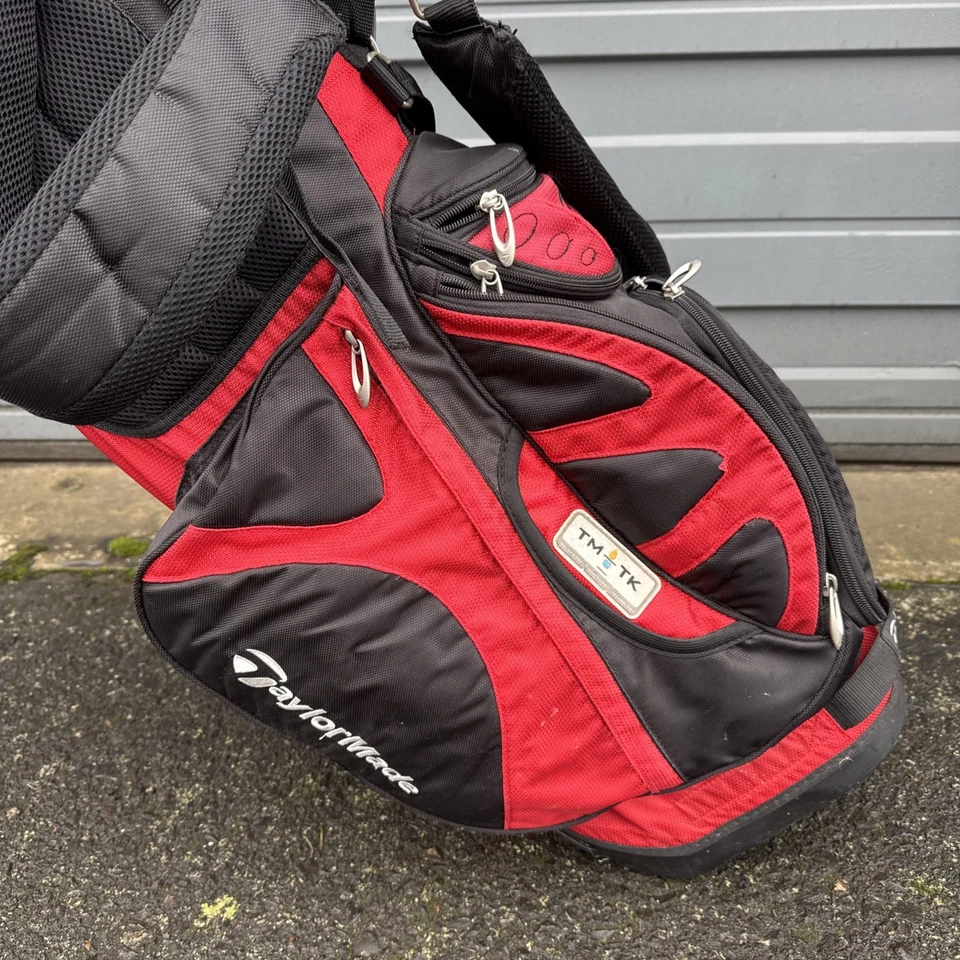 TaylorMade TMTK Select Plus Stand Bag 7-Way Divide, RED/Black With Strap - Image 2 of 4