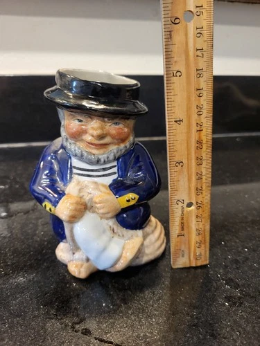 Vintage Roy Kirkham Pottery Toby Jug Sailor Staffordshire England Hand Painted