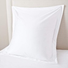 Euro Sham Covers 24x24 Set of 2 White 600 Thread Count 100 Egyptian Cotton P...